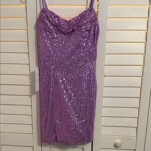 Lavender Sequin Mini Dress - Women